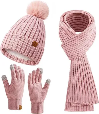Productafbeelding van Damesset met sjaal, handschoenen en muts - Warmte voor de winter