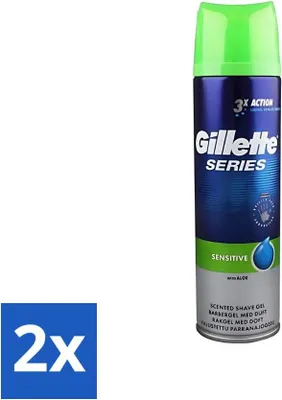 Productafbeelding van Gillette Series - Scheergel - Voor de gevoelige huid - Met Aloë Vera - 200 ml - Voordeelverpakking - 2 stuks
