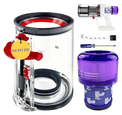 Staubbehälter für Dyson V11 & V15, transparent mit Filter