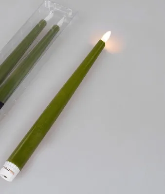 Produktbild von Set 2 LED-Spitzkerzen grün mit Timer