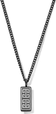Produktbild von Frank 1967 7FN-0017 Stalen Heren Ketting met Hanger - lengte 60 cm - Zwart - Cadeau voor mannen