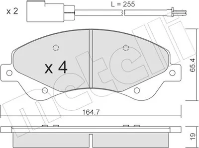 Produktbild von METELLI Bremsbeläge Satz Vorne Bremsklötze für FORD Transit Mk6 Kasten (V347, V348, FA) 22-0679-0