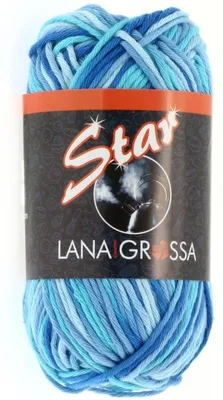 Produktbild von Lana Grossa - Star Print 0315 himmelblau enzianblau türkis hellgrau