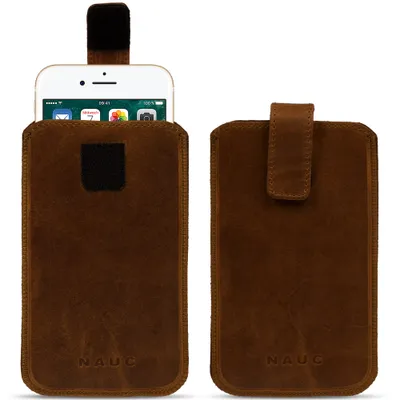 Produktbild von Universal Smartphone Leder Tasche Pull Tab Sleeve Hülle Schutzhülle Case CoverFarben:Schwarz;Größe:Für 5.2 - 5.8 Zoll