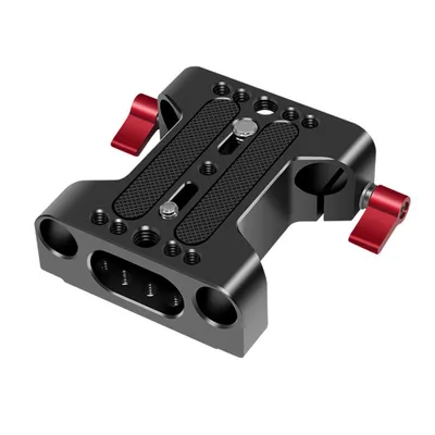 Produktbild von Mehrzweck-Kamera-Basisplatte mit 15mm Rod Rail Clamp Stativmontage Grundplatte aus Aluminiumlegierung für DSLR Rig Support System