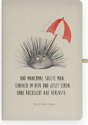 Produktbild von Mr. & Mrs. Panda Hardcover Notizbuch A4 Seeigel - Transparent - Geschenk, Hier und Jetzt, Journal, Selbstliebe, Skizzenbuch, Tagebuch, Leben, Achtsamkeit, Adressbuch