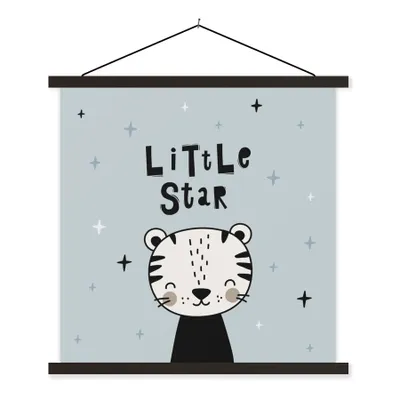 Produktbild von MuchoWow® Textilposter Sprichwörter - Kleiner Stern - Zitate - Kinder - Baby - Jungen - Mädchen 120x120 cm mit schwarzem Rahmen - Aufhängungsset