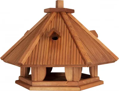 Image de 4iQ Mangeoire pour oiseaux en bois massif KAWKA V 44x38x42 cm