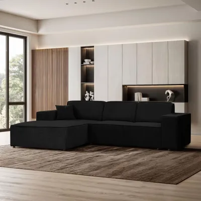 Produktbild von Ecksofa PEDRO L Anthrazit, 267x170 cm, Sofa L-form Breite Ottomane links, ohne Schlaffunktion