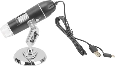 Obrázek produktu pro Digitální mikroskopická kamera, přenosná ruční inspekční kamera USB 1920 X 1440 HD, zvětšení 50x až 1600x, přenosné kapesní mikroskopy, se stojánkem