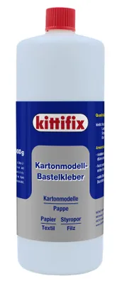 Produktbild von Kittifix Kartonmodell- und Bastelkleber transparent 1000g mit Spritzverschluss