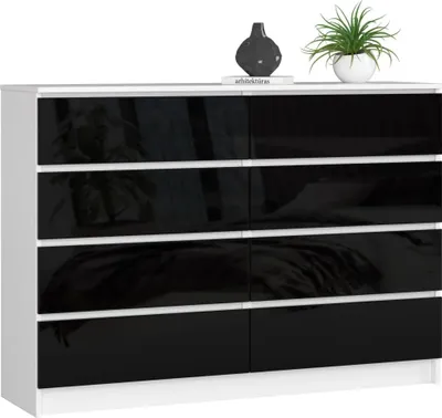 Immagine prodotto di Grande cassettiera SAVRILA - bianco / nero lucido