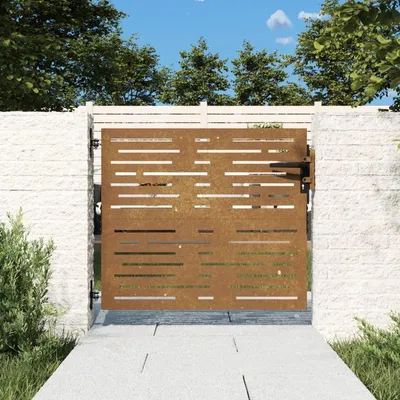 Obrázok produktu pre Brána do záhrady s rozmermi 85 x 100 cm, vyrobená z ocele CORTEN s odolnou konštrukciou, ktorá je odolná voči poveternostným vplyvom