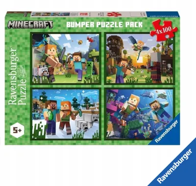 Produktbild von Ravensburger Puzzle XXL Minecraft 4 x 100 Elemente