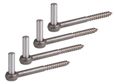 Produktbild von Alberts 4 x Kloben zum Einschrauben aus Edelstahl 155 mm Länge, J-Haken, mit Gewinde