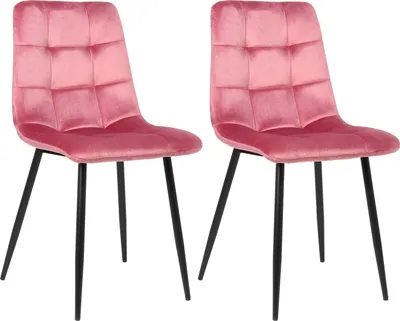 Produktbild von 2er Set Esszimmerstuhl HLO-CP26 Samt  pink