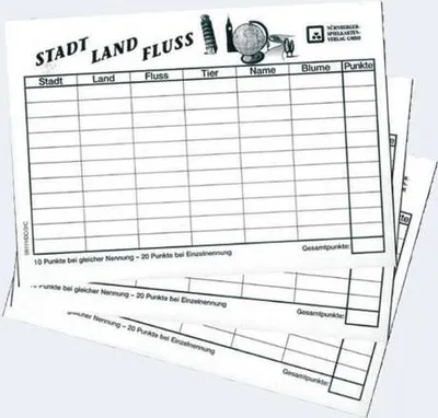 Produktbild von Spielblock Stadt Land Fluss 3x40 Blatt