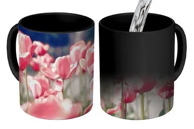 Obrázok produktu pre MuchoWow® Magický pohár Tulipány - Kvety - Príroda 350 ml Pohár na zmenu farby Darček Nápad na darček - Foto hrnček