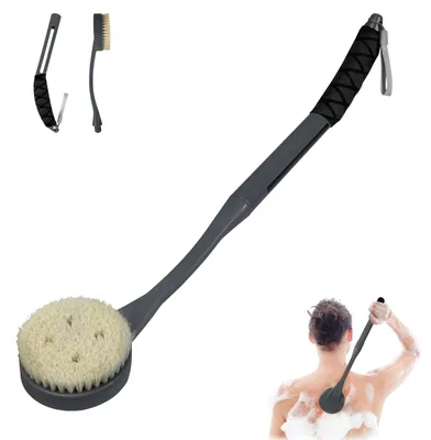 Produktbild von Duschbürste für den Rücken, 52 cm lange Badebürste mit langem, gebogenem Griff, Rückenbürste für die Dusche, geeignet für Senioren und Menschen mit Behinderungen, eingeschränkter Mobilität oder Schultersteife, für optimale Rückenpflege