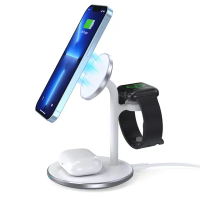 Obrázok produktu pre Indukčná nabíjacia stanica Choetech 3W1 pre telefón/sluchadlá/hodinky čierna