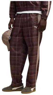 Zdjęcie produktu dla Puma Yellow T7 Relaxed Tartan Woven Track Pants Op Brązowy