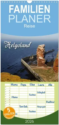 Produktbild von Familienplaner 2026 - Helgoland mit 5 Spalten (Wandkalender, 21 x 45 cm) CALVENDO
