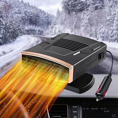 Image de Chauffage de voiture 2-en-1 12 V 200 W – Dégivrage et désembuage rapides, orientable à 360°