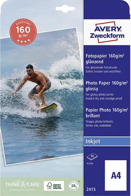 Produktbild von Avery Zweckform 2415 Everyday Inkjet Fotopapier, A4, einseitig beschichtet, 160 g/m², 50 Blatt