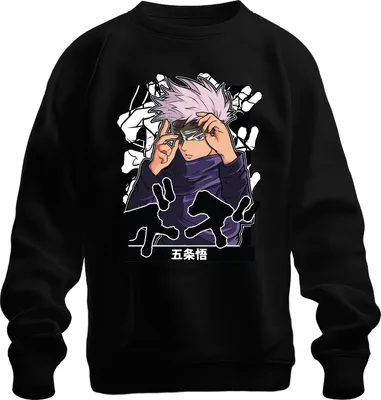 Obrázok produktu pre 五条悟 Jujutsu Kaisen Satoru Zaviazané oči Biele vlasy Estetika Anime Uni mikina, čierna, L