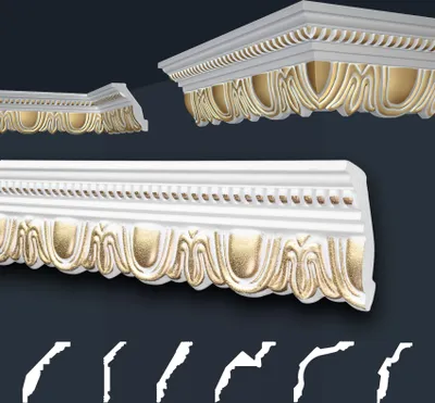 Produktbild von Marbet Deckenleisten gold Sparpaket aus Styropor EPS - Stuckleisten gemustert, im traditionellen Design - (2 Meter B-34 G) Stuckprofil Zierprofil Eckprofil