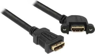 Image de DELOCK HDMI Kabel Ethernet A -> A Bu/Bu 0.25m 110° Einbau