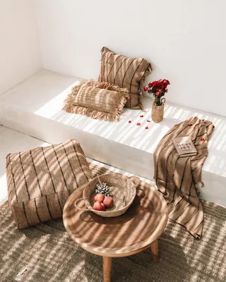 Image de Panier raphia marron 35x35x16cm