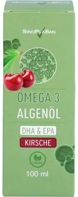 Produktbild von SinoPlaSan Omega 3 Algenöl DHA + EPA Lösung Kirsche, 100 ml Tropfen