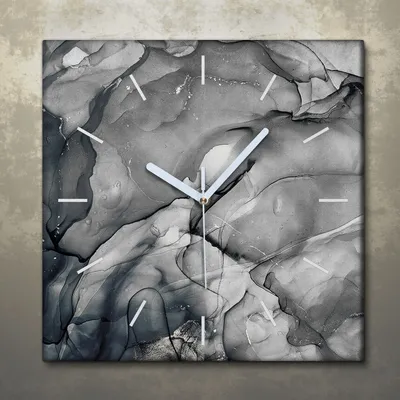 Produktbild von Wohnzimmer Leinwand Uhr Geräuschlos Küche 30x30 Farbiger, Marmor, Abstrakt, Textur, weiße Zeiger
