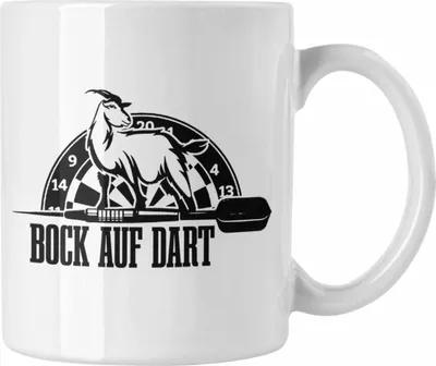 Produktbild von Trendation - Lustige Tasse Dartspieler als Geschenkidee Darts Spieler Geschenk (Weiß)