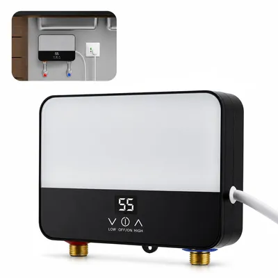 Durchlauferhitzer 6000 W, ohne Steckdose, LED-Display, für Dusche & Küche