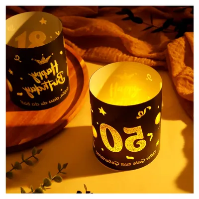 Produktbild von 50. Geburtstag Dekoration für Frauen und Männer, 12 Stück Windlichter Tischdeko für den 50. Geburtstag