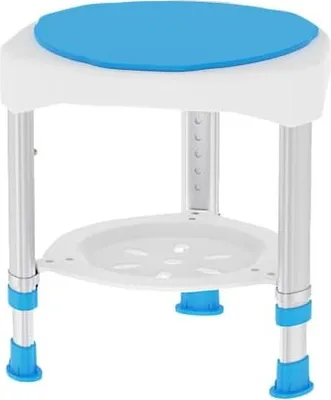 Produktbild von JOIEYOU Duschhocker Duschstuhl 360° Drehbarer Badhocker Duschhilfe Höhenverstellbar 45-57cm Duschsitz Anti-Rutsch Badsitz für Senioren Belastbar bis 200 kg, CST-3068