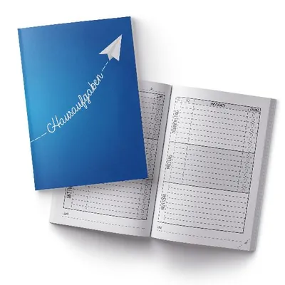Produktbild von itenga Hausaufgabenheft Papierflieger Blau (Motiv 16) DIN A5, 96 Seiten