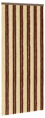Image de Rideau anti-insectes vidaXL en chenille, marron et beige, 100 x 230 cm
