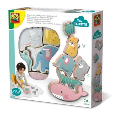 Produktbild von Playset SES Creative Wooden animals to balance and stack