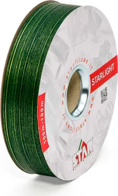 Produktbild von Geschenkband in Blätteroptik gestreift 19mm x 100m Rolle Blattgrün