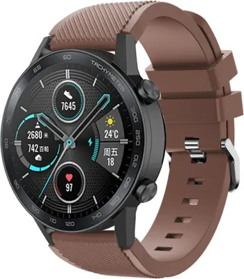 Produktbild von Strap-it Honor Magic Watch 2 Silikonarmband (Kaffeebraun)