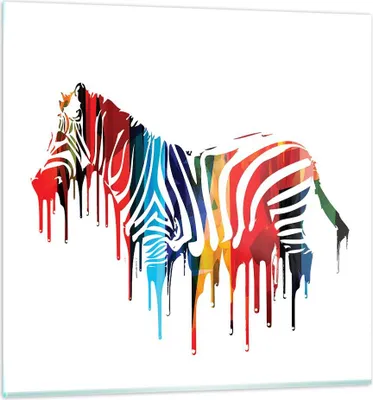 Produktbild von Bilder auf glas - Zebra Detail digital wild - 70x70cm - Glasbilder - Wandbilder - Kunstdruck - zum Aufhängen bereit - Wanddekoration aus Glas - Glas Bilder - Wandbild auf Glas - GAC70x70-3057