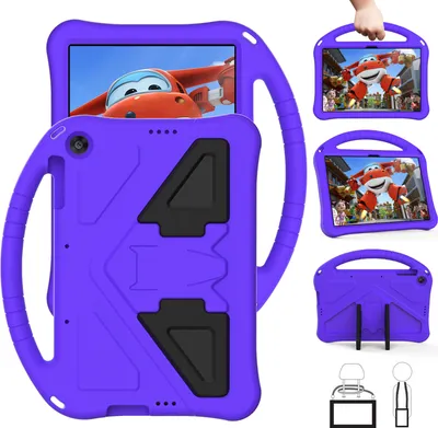 Obrázek produktu pro Dětské pouzdro pro Honor Pad X8 / Pad X8 Lite, EVA lehké nárazuvzdorné pouzdro s skládacím stojánkem a rukojetí Fialová