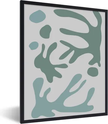 Produktbild von MuchoWow® Gerahmtes Poster Formen - Abstrakt - Grün 30x40 cm - Poster mit Schwarzem Bilderrahmen Wandposter Rahmen Foto Bilder - Wanddeko - Kunstdrucke