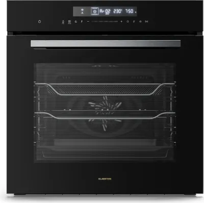 Produktbild von Klarstein Airjet Einbaubackofen 60 cm - 72L, 13 Modi, Airfryer-Funktion, Touch-Steuerung, ++, Emaille, Timer, Kindersicherung, Backofen Einbaugerät, Schwarz