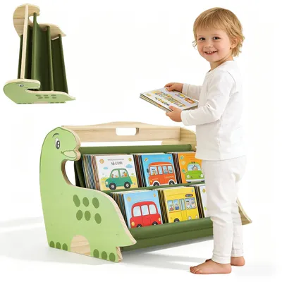 Productafbeelding van Omgoods - Montessori Houten Boekenstandaard met 4 Planken