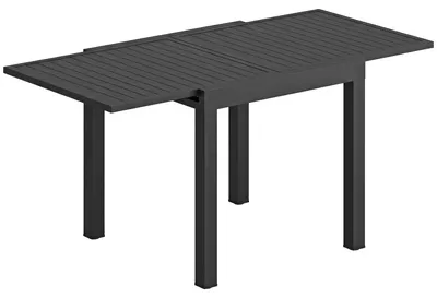 Produktbild von Gartentisch Ausziehbarer 80/160 x 80 cm Aluminium Esstisch für 4-6 Personen, Rechteckig mit Lamellenplatte