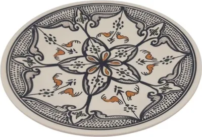 Zdjęcie produktu dla Marokański czarny talerz obiadowy - D 24 cm